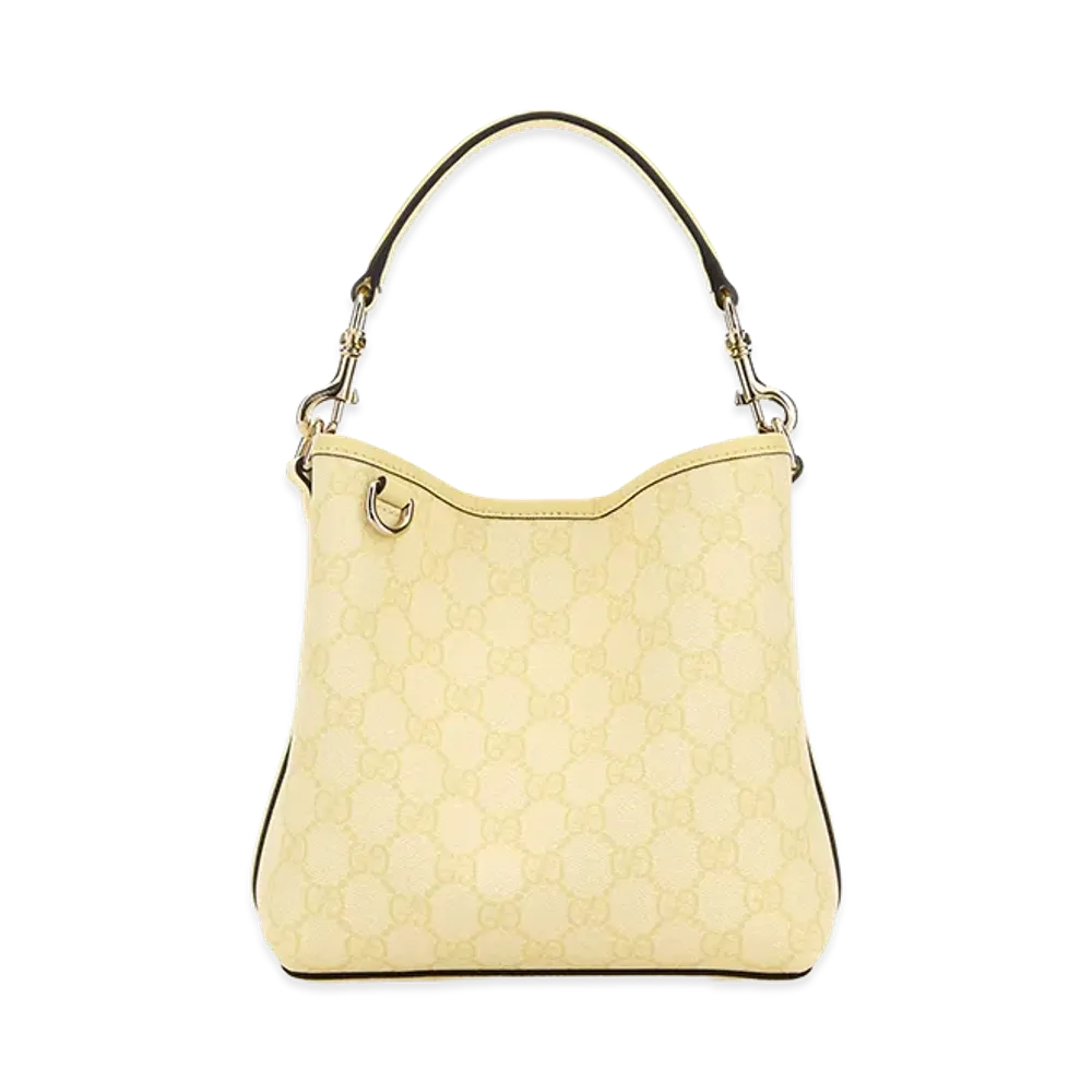 GUCCI Women's Printed Canvas GG Emblem Bucket Bag "Yellow"