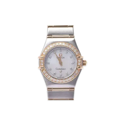 OMEGA Constellation Mini 12P Bezel Diamonds "Stainless Steel/Yellow Gold/White Shell" 1267.75
