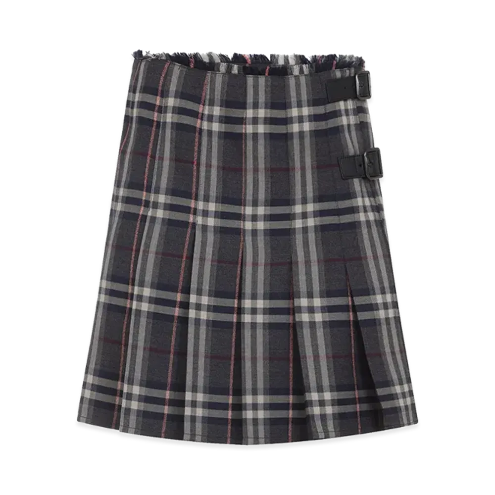 Burberry Women's Check Mini Skirt "Dark Gray"