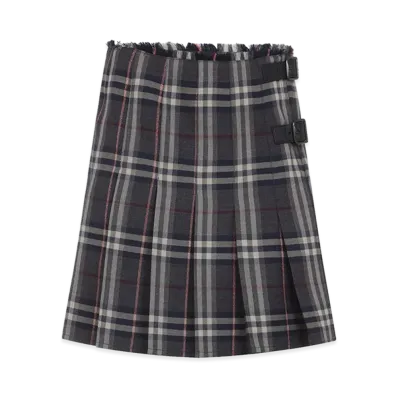 Burberry Women's Check Mini Skirt "Dark Gray"