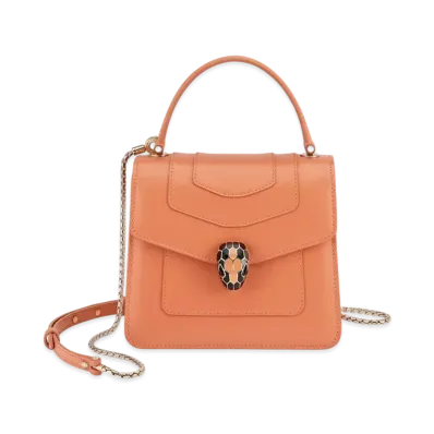 BVLGARI Serpenti Forever Top Handle "Coral Carnelian Orange"