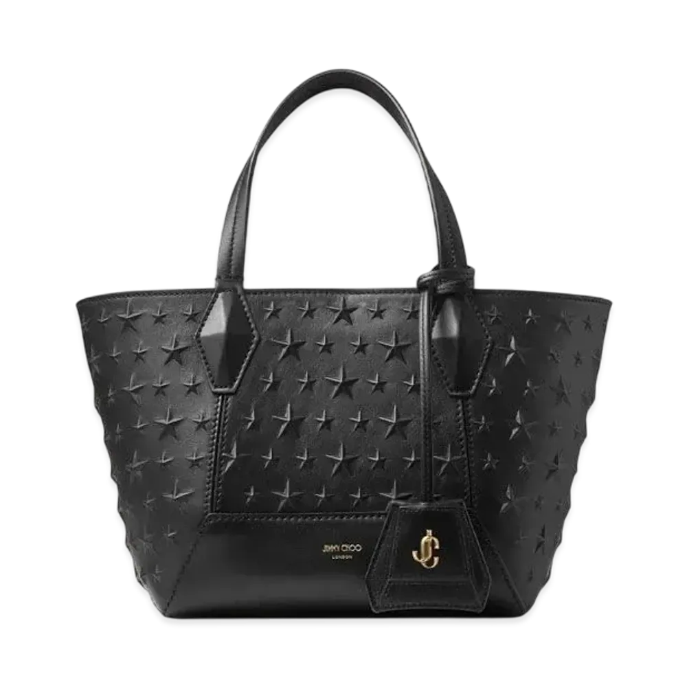 Jimmy Choo Diamond Tote/S Embossed Leather "Black"