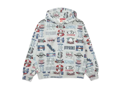 Supreme Flash Zip Up Hooded Sweatshirt "Ash Grey"