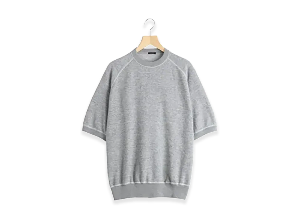 COMOLI Grey French Terry S/S Crew "Grey"