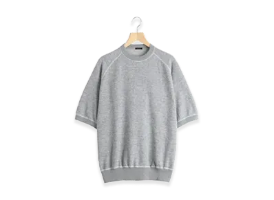 COMOLI Grey French Terry S/S Crew "Grey"