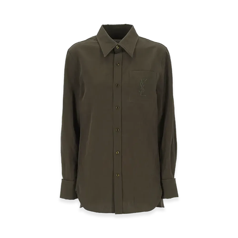 Saint Laurent Women's 'Cassandre' Shirt "Green"