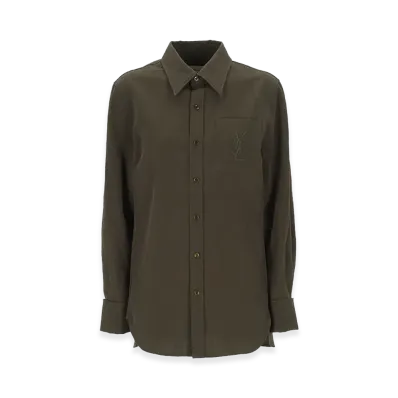 Saint Laurent Women's 'Cassandre' Shirt "Green"