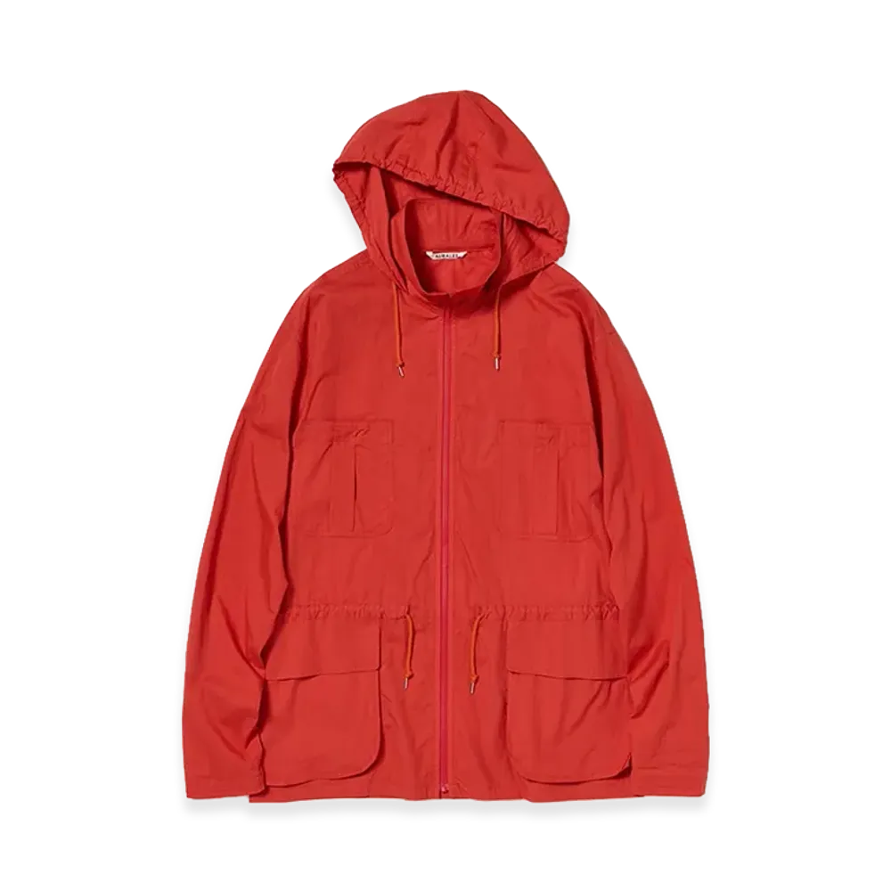 AURALEE Super Fine Cotton Lawn Hooded Blouson "Red"