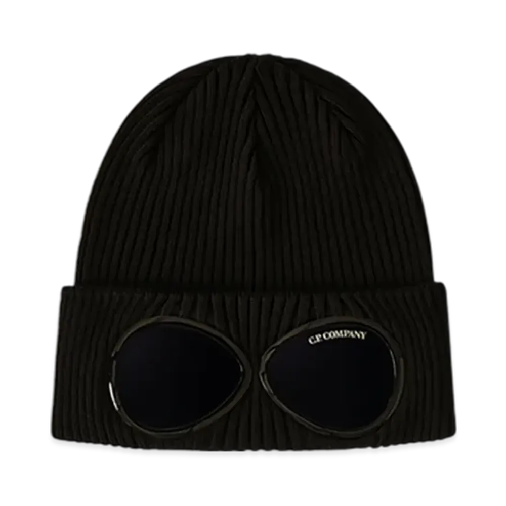 C.P. Company Cotton Goggle Beanie "Black"