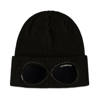 C.P. Company Cotton Goggle Beanie "Black"