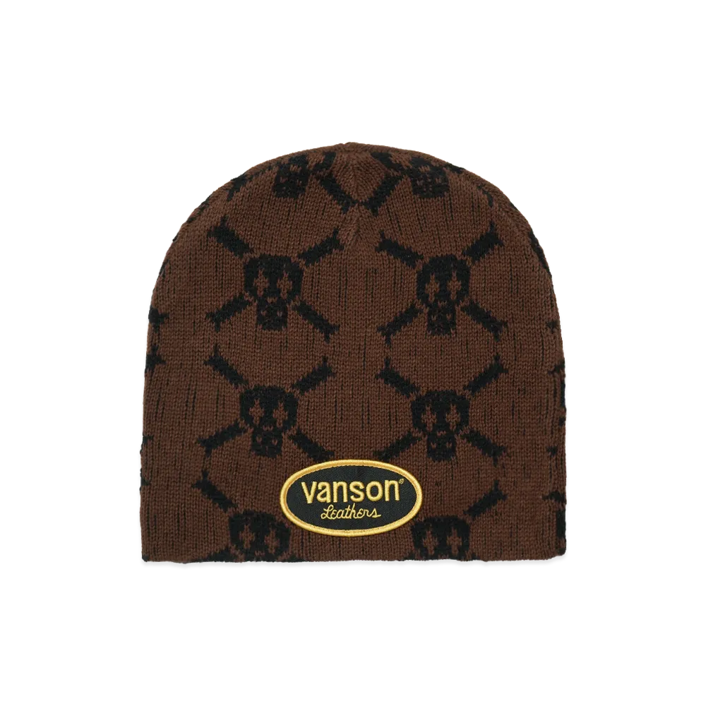 Supreme x Vanson Leathers Skull Beanie "Brown"