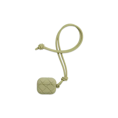 Bottega Veneta Intrecciato Rubber Silicon AirPods Case "Travertine"