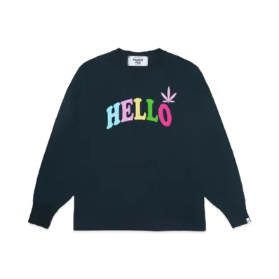 Perfect ribs Side Slit Long Sleeve T Shirts "Charcoal Green"