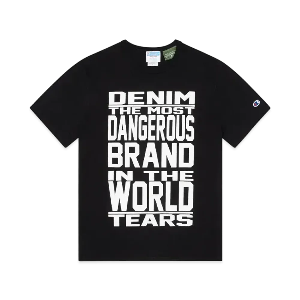 DENIM TEARS x Champion Mission Statement Tee "Black"