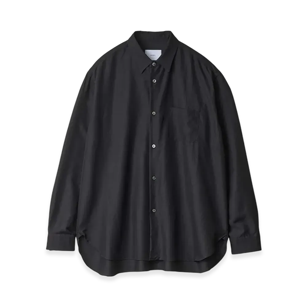 ssstein Wool/Silk Regular Collar Shirt "Black"