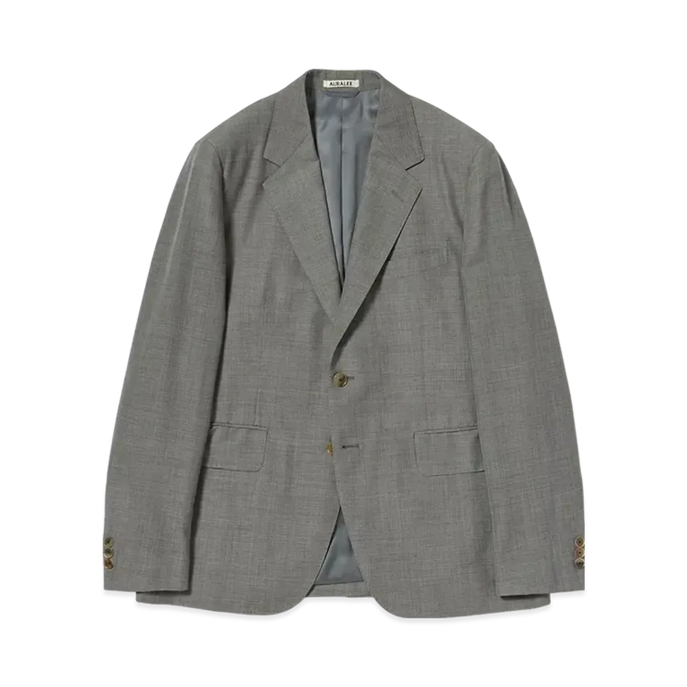 AURALEE Tropical Wool Kid Mohair Jacket "Gray Check"