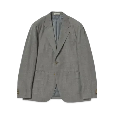 AURALEE Tropical Wool Kid Mohair Jacket "Gray Check"