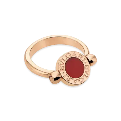 BVLGARI Bvlgari Bvlgari Flip Ring Mother of Pearl Carnelian18K "Pink Gold"