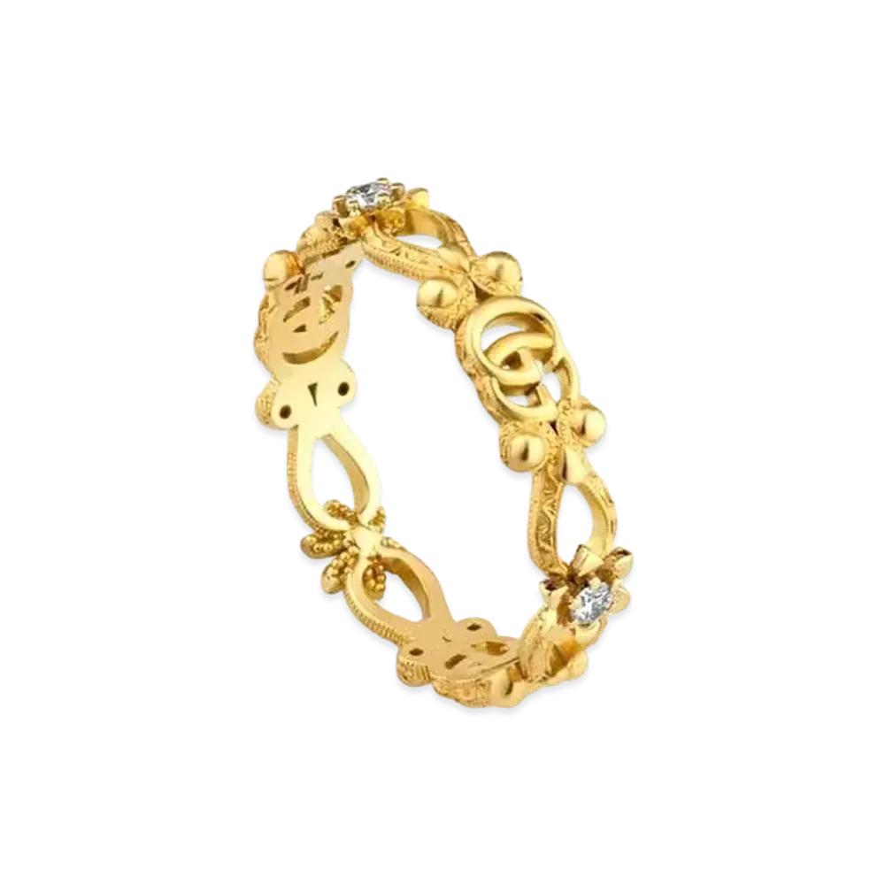 GUCCI Gucci Flora 18K Ring With Diamonds "Gold"