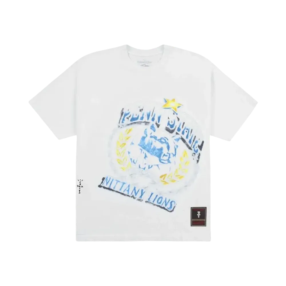 Travis Scott x M&N x Penn State University Handdrawn Tee "White"