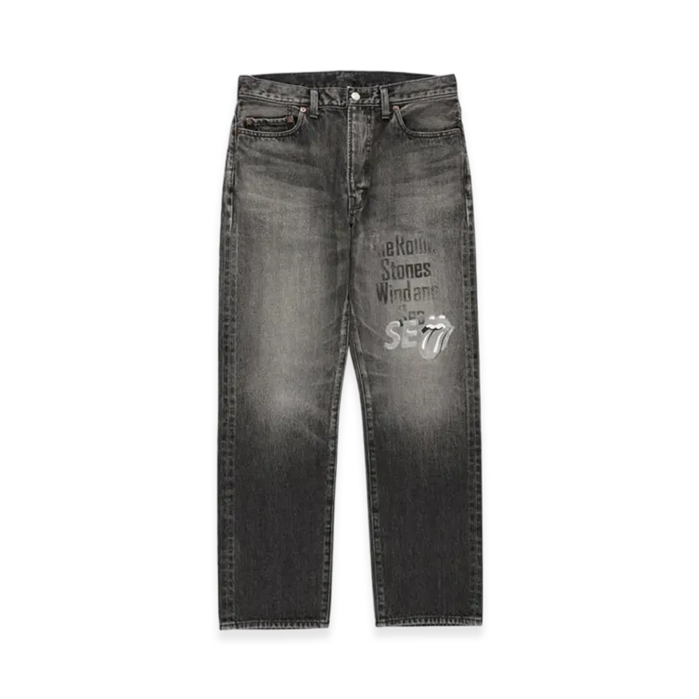 WIND AND SEA x The Rolling Stones Printed Denim Pants "Washed/Black/Denim"