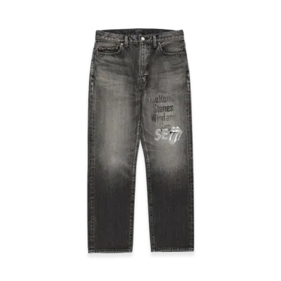 WIND AND SEA x The Rolling Stones Printed Denim Pants "Washed/Black/Denim"