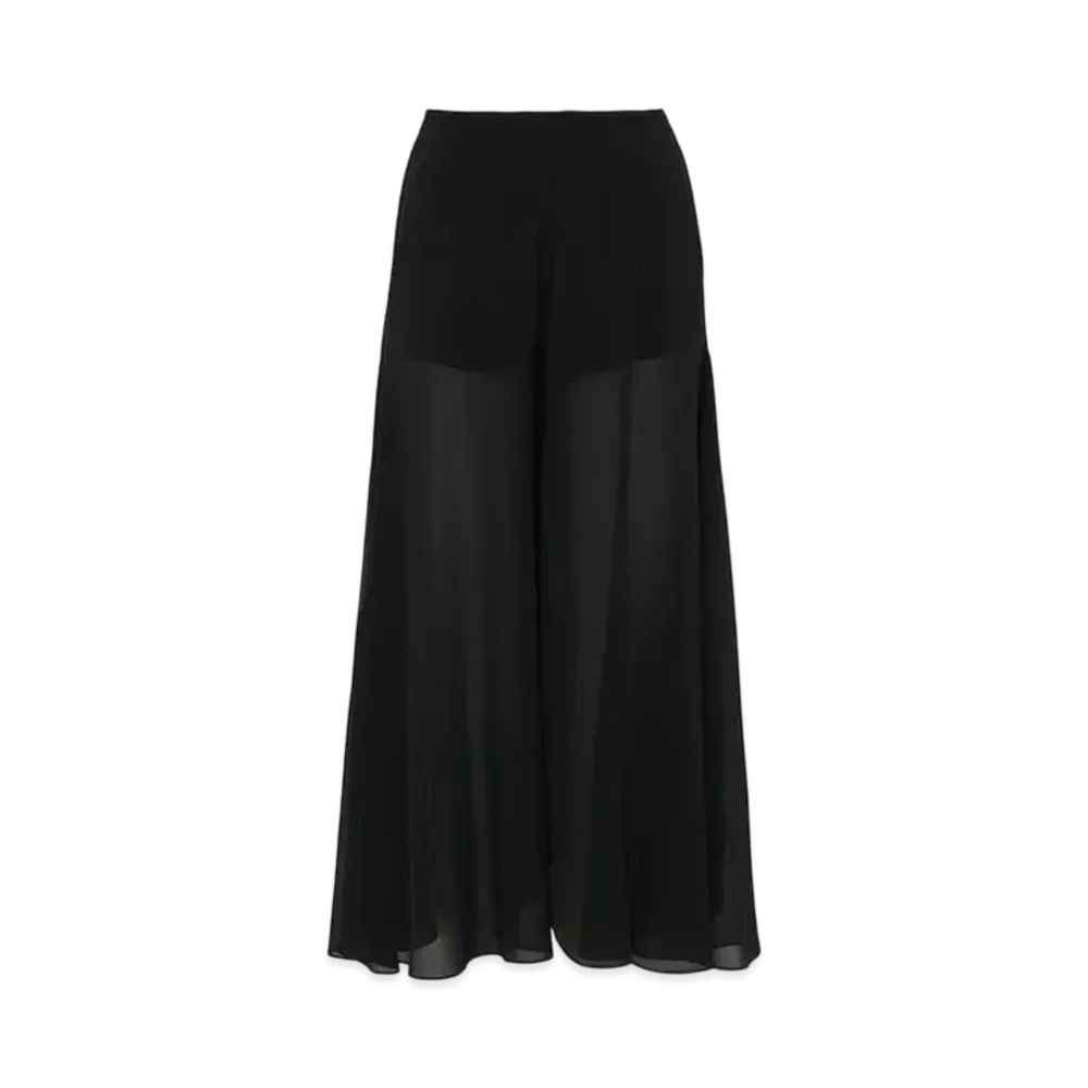 Chloe Fluid Pants In Silk Georgette "Black"