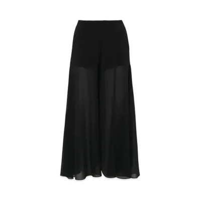 Chloe Fluid Pants In Silk Georgette "Black"