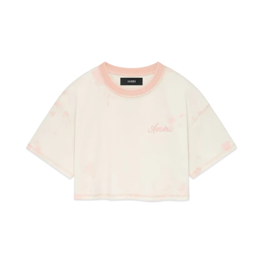 AMIRI Women's Amiri Script Cropped Tee "Malibu Peach"