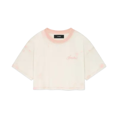 AMIRI Women's Amiri Script Cropped Tee "Malibu Peach"