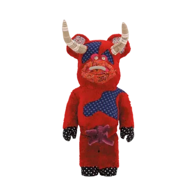 MEDICOM TOY "BEARBRICK" -Anne Valerie Dupond ONE OF KIND- Red Cow 1000%