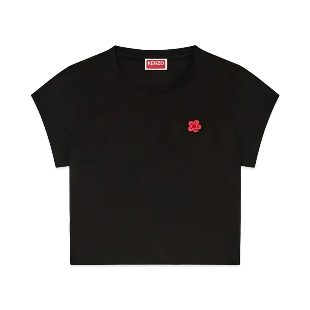 KENZO 'BOKE FLOWER' Cropped Embroidery T-shirt "Black"