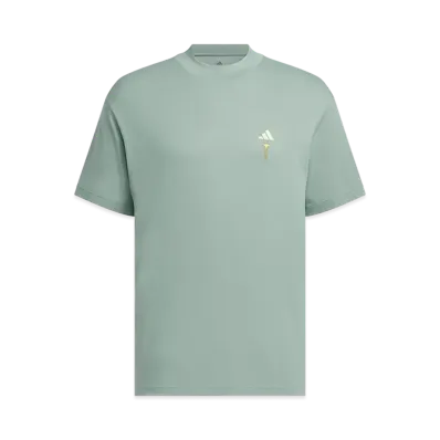 adidas Golf Heat. Rdy Back Graphic Mockneck Short Sleeve T-shirt "Silver Green"