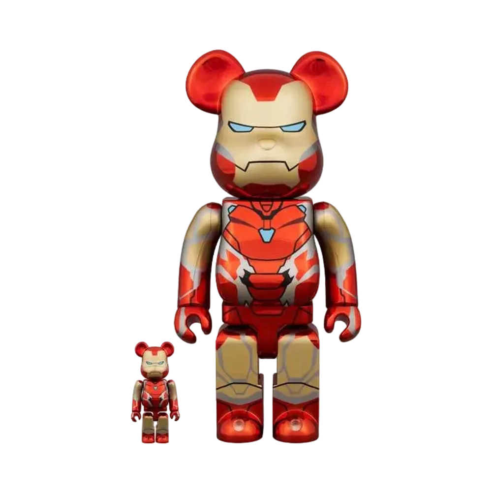 Bearbrick x Marvel Infinity Saga Iron Man Mark 85 Chrome Ver. 100% & 400%