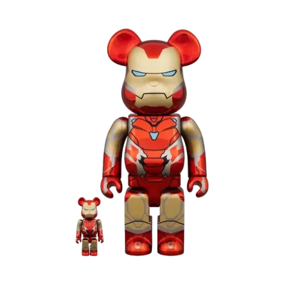 Bearbrick x Marvel Infinity Saga Iron Man Mark 85 Chrome Ver. 100% & 400%
