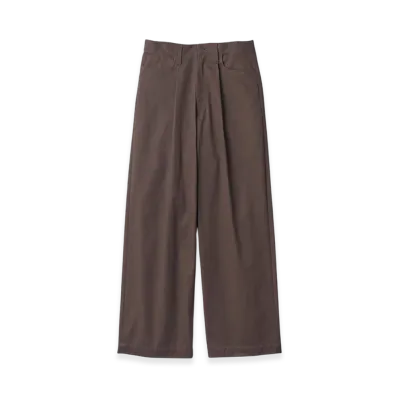 ssstein Brushed Chino One Tuck Wide Pants "Brown"
