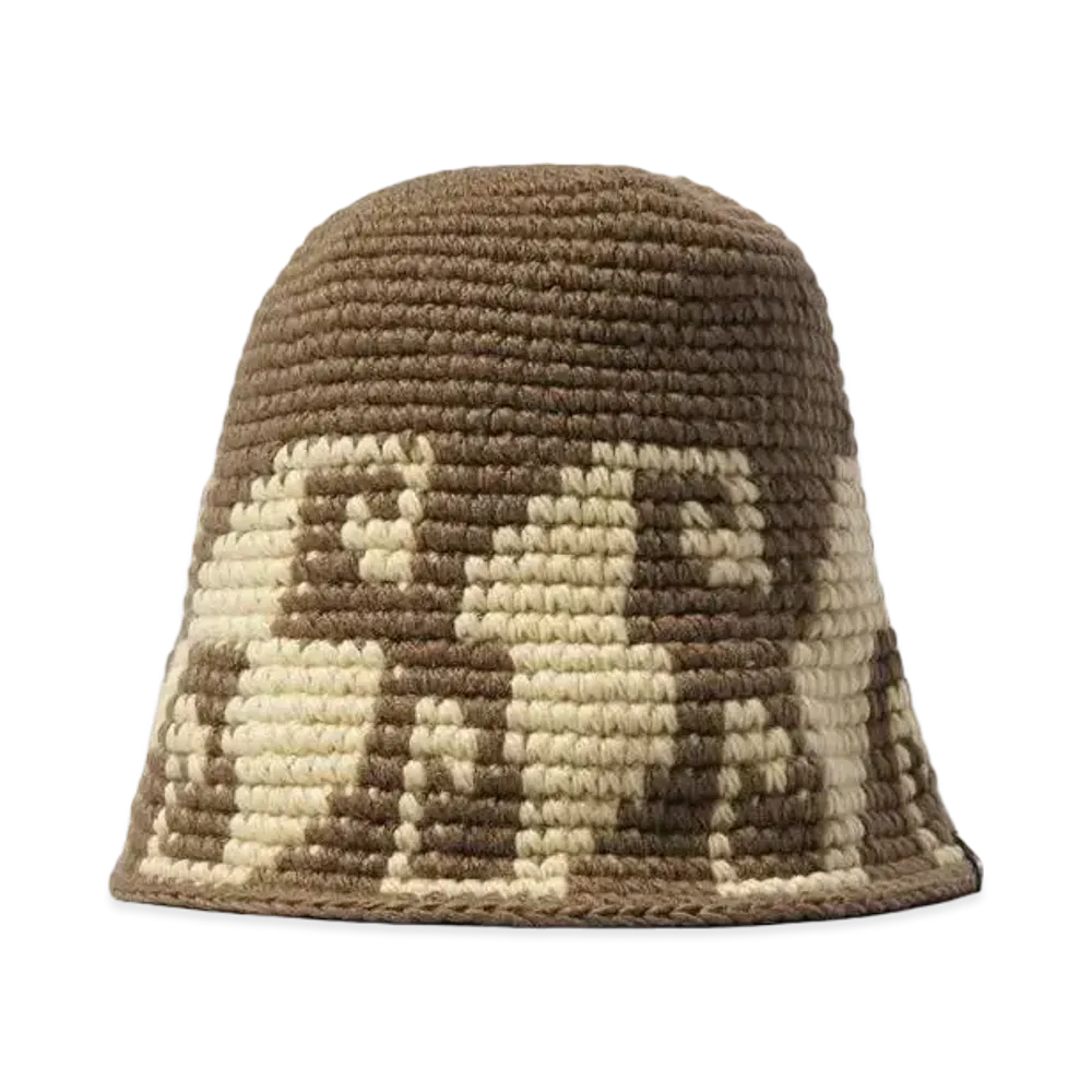 Stussy WAVES KNIT BUCKET HAT "Brown"