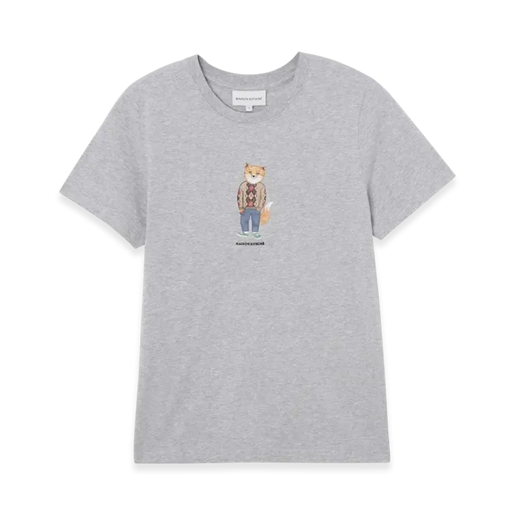 Maison Kitsune Dressed Fox Regular T-Shirt "Light Gray"