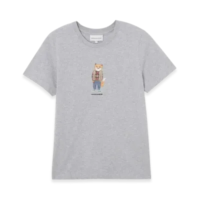 Maison Kitsune Dressed Fox Regular T-Shirt "Light Gray"