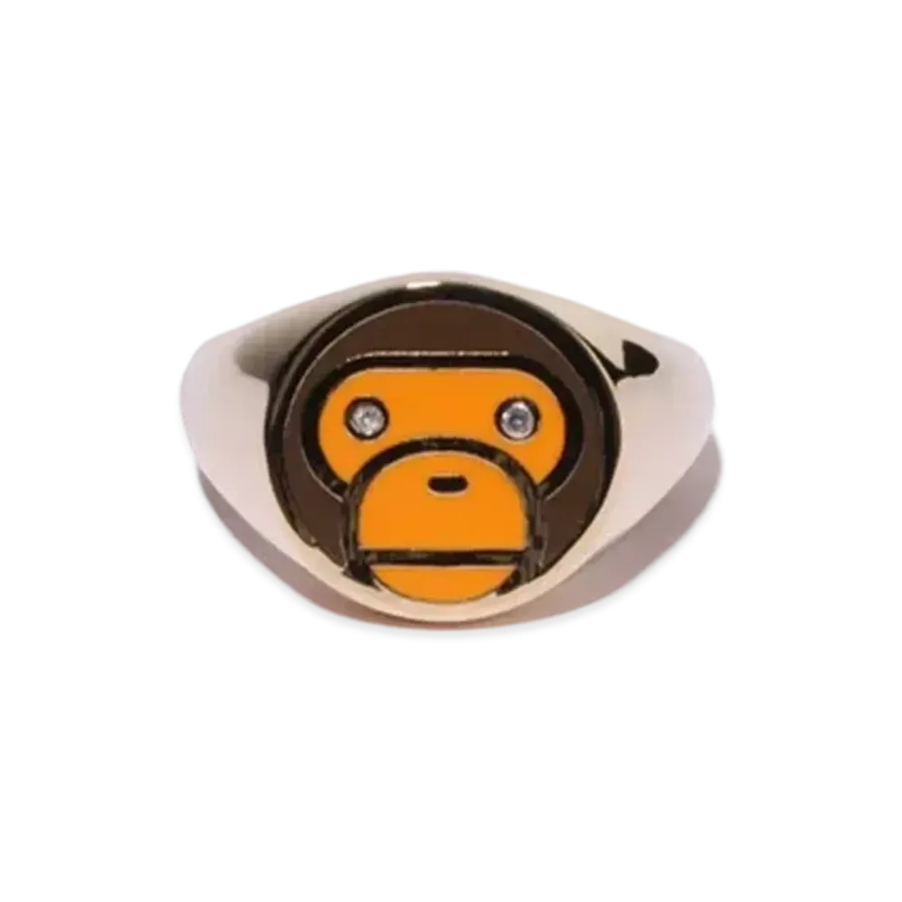 A BATHING APE Baby Milo Signet Ring "Gold"