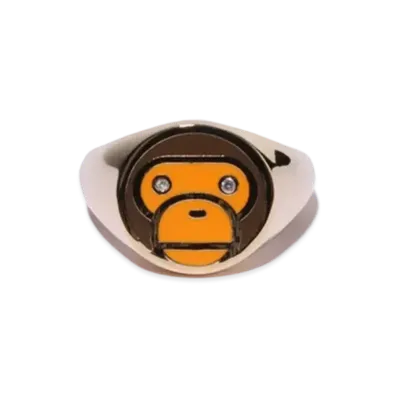 A BATHING APE Baby Milo Signet Ring "Gold"