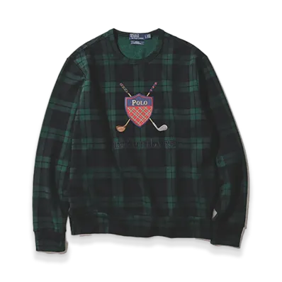 BEAMS x Polo Ralph Lauren Golf Crest Logo Sweatshirt "Black Watch"