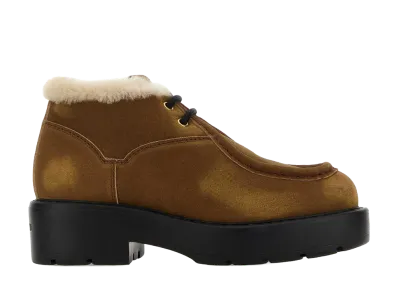 MIU MIU Women's Faded Suede Booties "Cinnamon"