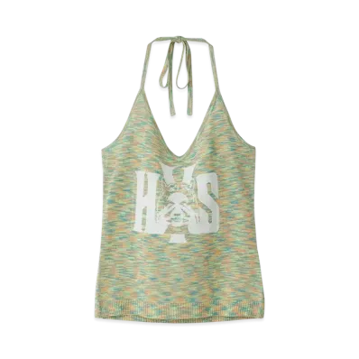 HYSTERIC GLAMOUR See No Evil Jacquart Halter Neck "Green"