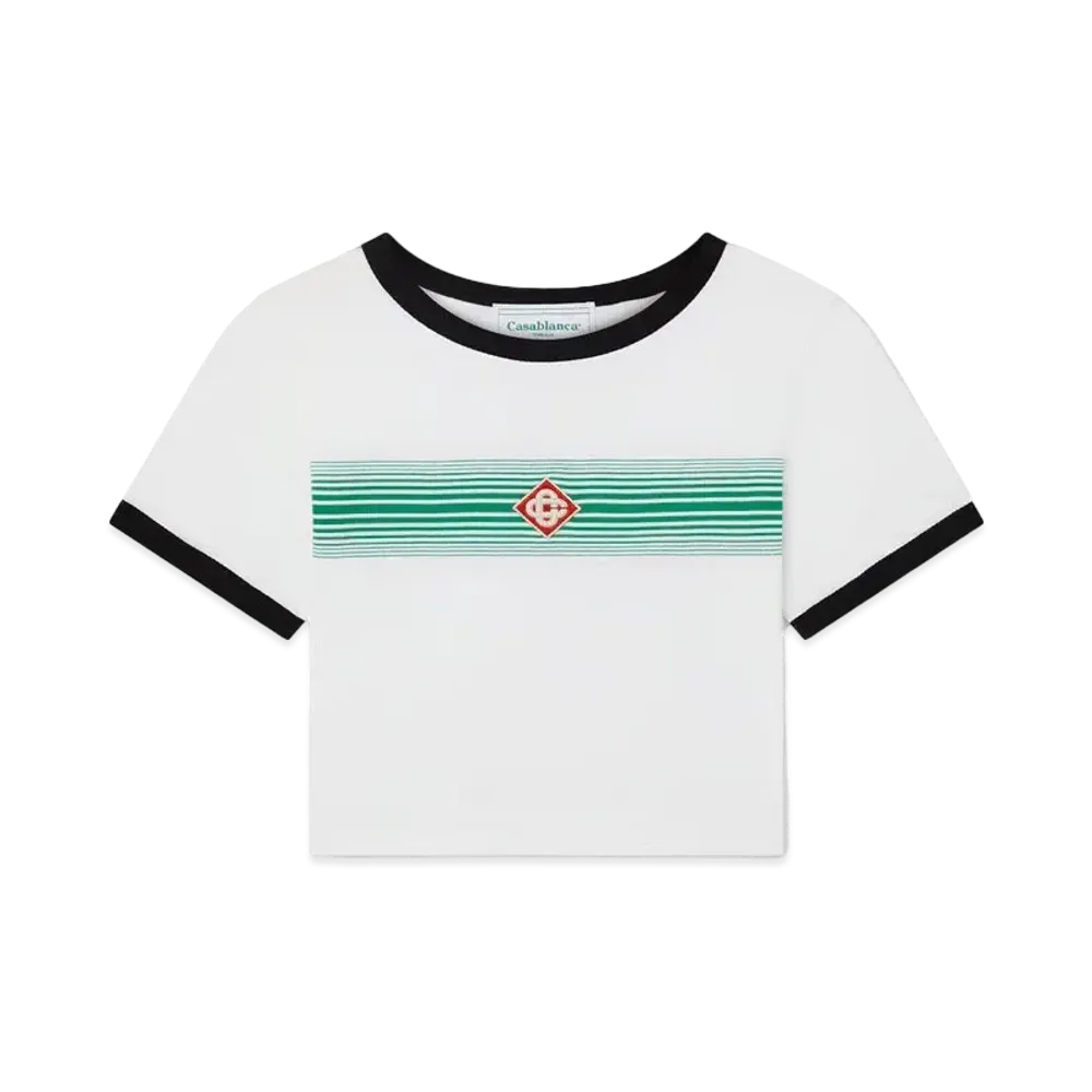 Casablanca Gradient Stripe Ringer T-Shirt "Green And White"