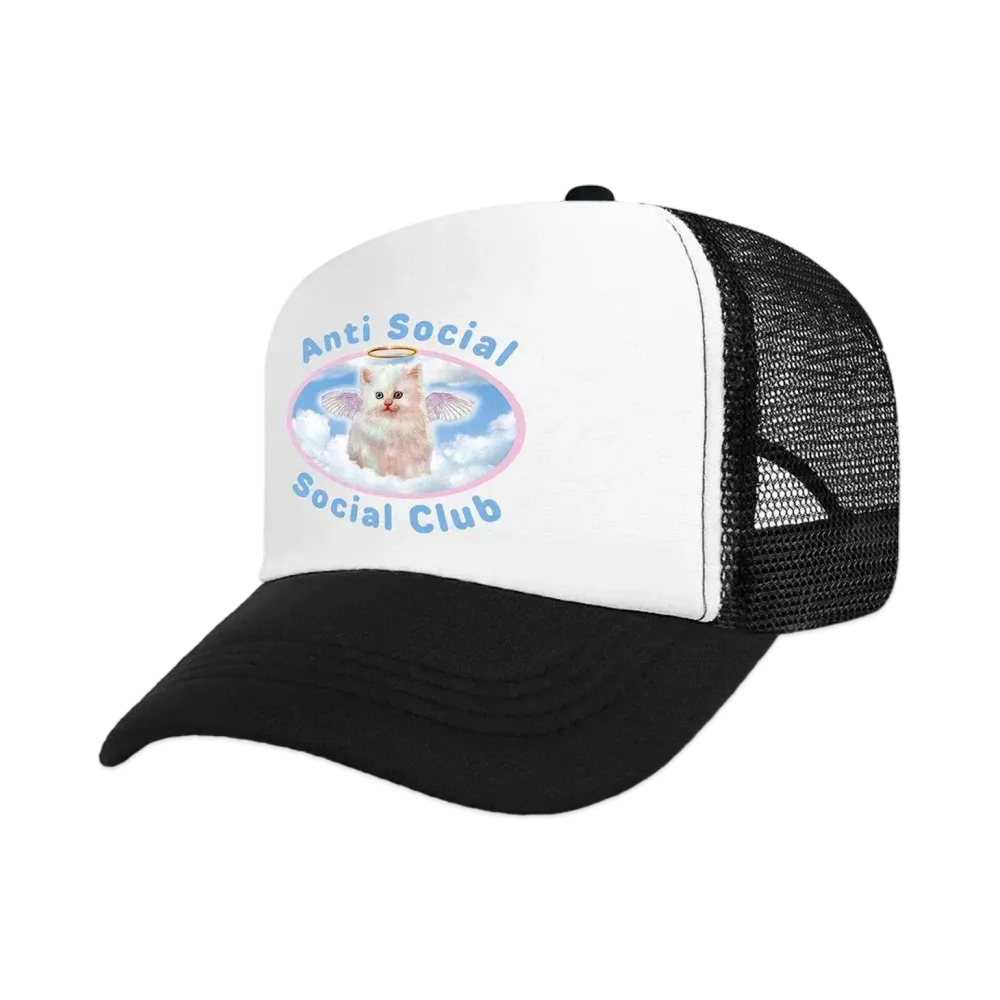 ANTI SOCIAL SOCIAL CLUB Goodbye Kitty Trucker Hat "Black/White"