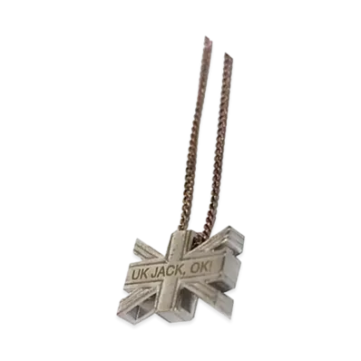 Dior Union Jack Necklace "Silver"