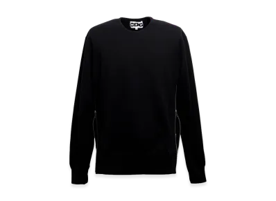 COMME des GARCONS CDG Classic Crew Neck Sweatshirt With Zip "Black"