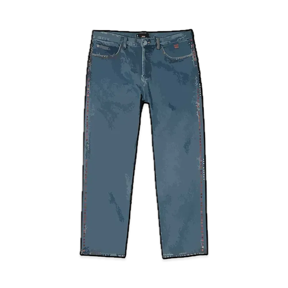 Supreme x B.B.Simon Studded Regular Jean "Blue"