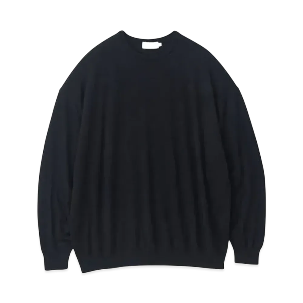 Graphpaper High Gauge L/S Crew Neck Knit "Black"